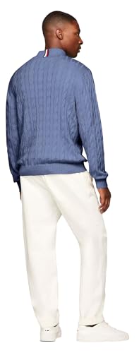 TOMMY HILFIGER Men's Signature Cable Kint Quarter Zip Pullover Sweater 2025 Collection4