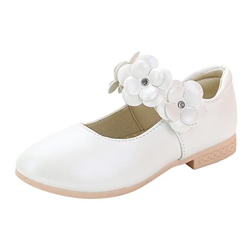 Scarpe da Ginnastica per Bambine in Pelle Fiocco Scarpe Principessa Prestazione Sportive Eleganti Leggere Comode (White, 35 Big Kids)
