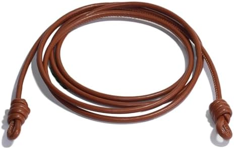 Round Knotted Leather Rope Belt Women Tie Waist Strap Long Thin W...