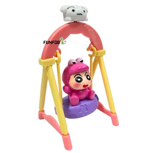 Image of FUNFOB Shinchan Action Figure Height-10cm | Shin chan Figurine Cartoon Figures Toys for Boys & Girls PVC Multicolour | Swing - Dino Dress