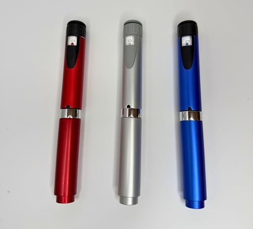 GXZ Health V2 Injection Pen Set – 3 Reusable Pens - Blue Silver and Red