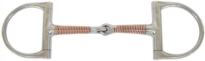 AJ Tack Copper Wire Wrapped Dee Ring Bit
