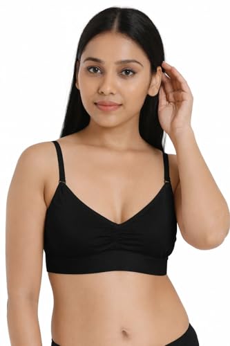 Image of Women's Non-Padded Cotton Bra with Sports Look | Soft Stretchable Everyday Bra | Wire-Free Comfortable Innerwear