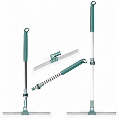 Image of Misamo Enterprise Wiper Mop for Floor Cleaning, 50 cm, Green, Pack of 2 | Telescopic Handle, Streak-Free Cleaning, Durable EVA Blade, Lightweight Design, 360 Swivel Head, Smooth Floor Glide