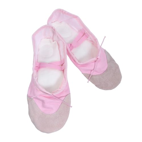 LOORGVEL Zapatillas de Ballet Antideslizantes con Duradera Ajustables con Doble Elástico para Adultos y Estilo Rosa para Moderna Ballet y Yoga