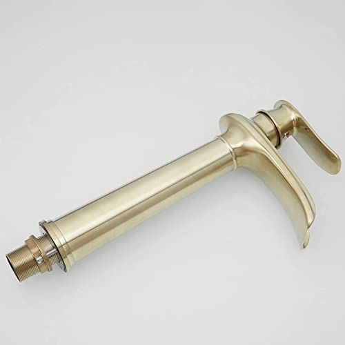 Waterfall Spout Commercial Bathroom Vessel Sink Faucet Single Handle One Hole Deck Mount Brushed Gold Lavatory Mixer Tap #TOP5