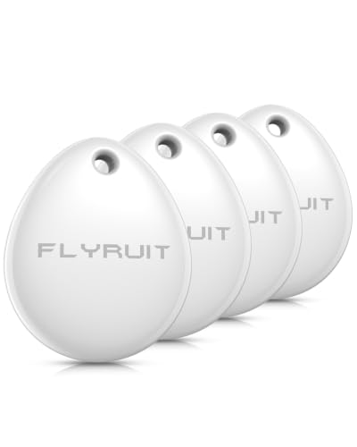Image of Air Tracker Tags-4 Pack (iOS Only), Apple Find My Certified Luggage Tracker Tags for iPhone, Smart Bluetooth Tracking and Key Finder Items Locator Compatible with Car, Bag, Suitcase (Glossy White)