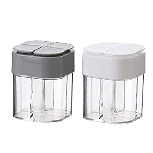 Spice container, 4 roosters kruiden shaker kan filteren knobbels, keuken picknicks bbq reizen zout doos voor salade…