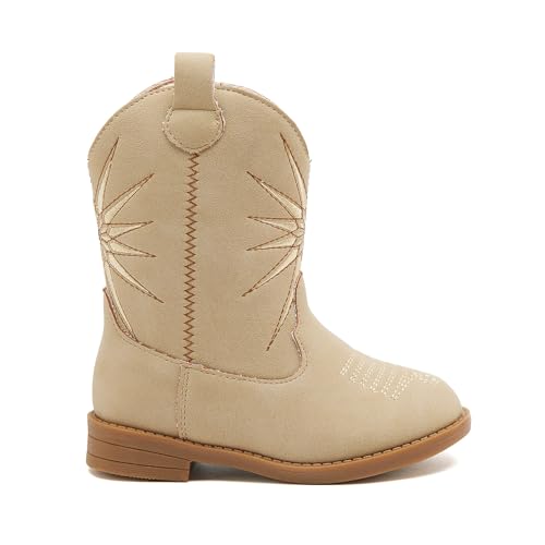 BMCiTYBM Toddler Girls Cowboy Cowgirl Boots Little Kids Pointed Toe Western Boots Mid Calf Side Zipper Riding Shoes for All Seasons (Toddler/Little Kid)3