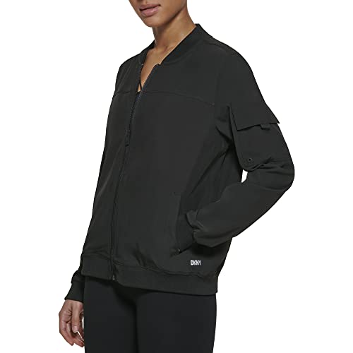 DKNYジャケット Exploded Rhinestone Varisty Logo Full Zip Hoodie With