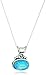 Sterling Silver 10X14mm Blue Green Opal Quartz Pendant Necklace, 18"