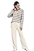 XIEERDUO Womens Sets 2 Piece Outfits Casual Fall Fashion 2025 Travel Airport Outfits Matching Lounge Set Track Suits Wide Leg Pants stripes Apricot XL