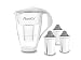 Produktbild GLAS-Wasserfilter PearlCo (weiß) mit 3 Protect+ classic Filterkartuschen (f. hartes Wasser) - passt zu Brita Classic