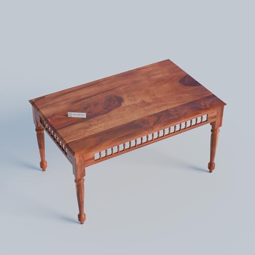 Image of Jangid Handicraft Solid Sheesham Wood 6 Seater Dining Table Set | Six Seater Dinner Table with 4 Cushions Chairs & 1 Bench | Dining Table Set 6 Seater for Living Room, Kitchen & Home | Honey Finish