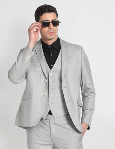 Image of Arrow Tailored Regular Fit Three Piece Suit Light Grey