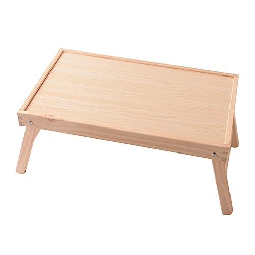 STOBOK Mesa Plegable de Madera para Portátil Escritorio de Cama de Madera Mesa de Servicio Multifuncional para y Patio