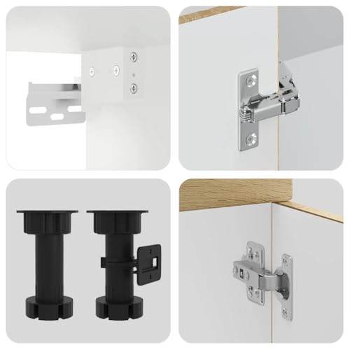 vidaXL 11 Piece Kitchen Cabinet Ensemble - Kalmar Sonoma Oak - Contemporary Engineered Wood Cabinets/Cupboards for Kitchen with Generous Storage and Adjustable Feet - Image 9