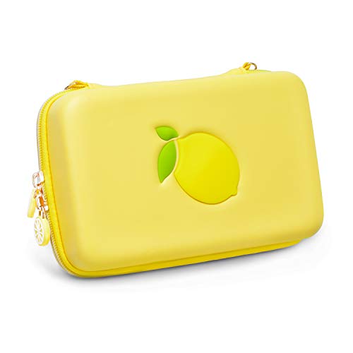 Geekshare Lemon Switch Travel Carrying Case Compatible with Nintendo Switch Switch OLED Games Hard Shell Portable Storage Bag for Switch & Game Accessories（Yellow)