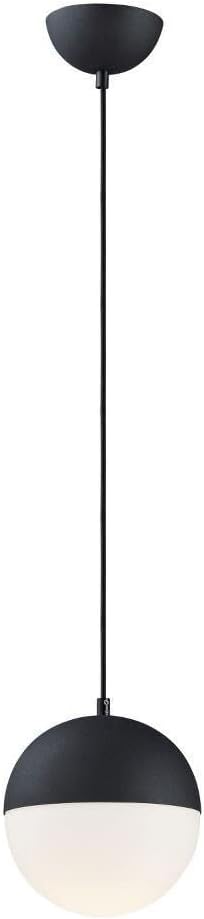 ET2 Lighting E20361-92BK Half Moon-1 Light LED Pendant in Globe Shape-8.5 Inches Tall and 7.75 Inches Wide, Finish Color: Black