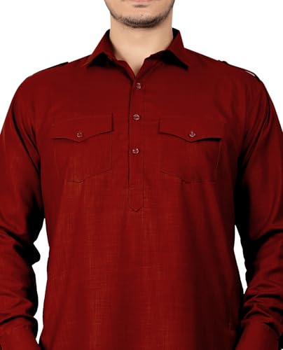 Image of K-ROYALS Full Pathani Suit for Mens /Cotton Blend Pathani kurta payjama set for mens