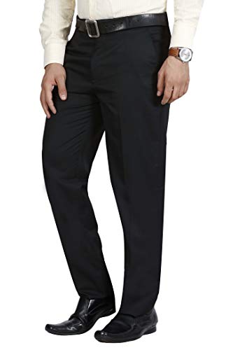 McHenry Men's Solid Formal Regular Fit Stretchable Wrinkle Free PolyViscose Trousers