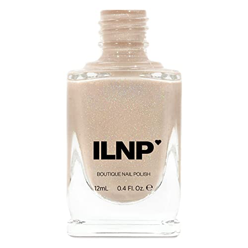 Image of ILNP Elle - Almond Nude Holographic Sheer Jelly Nail Polish