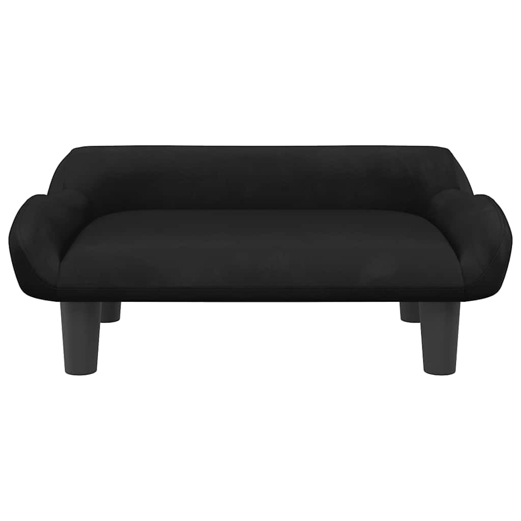 vidaXL Cama para Perros de Terciopelo Negra 70x40x24 cm, sofá para Perros, Cama para Cachorros, Asiento para Perros, sofá para Mascota