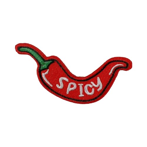 Red Hot Spicy Pepper Chili Patch, Funny Hook and Loop Tactical Military Embroidered Patch Morale Patches for Hat, Molle Vest, Backpack, Clothing, Jackets, Bag (Hook & Loop)