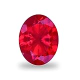 Gryrigns Oval Loose Synthetic Ruby Stone Red Corundum Gemstone Machine-Cut Faceted 3A VVS (7.5cts, 1