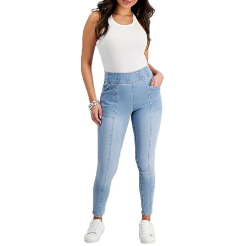 I.N.C. Petite High-Rise Seamed Pull-On Skinny Jeans