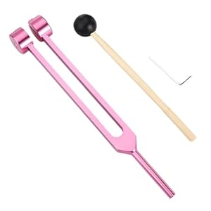 Chakra Cicatrisant 128 Hz Tuning Fork Set Aluminium ALLIAGE Thérapie Sonore Bio-Acoustique Torable Réglable Coloré Fors Rose