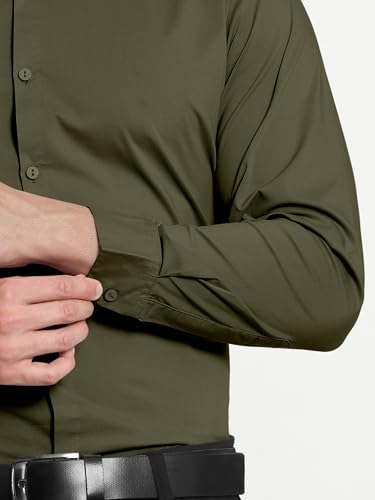 Image of Beyoung Cotton Plain Regular Fit Shirt for Men | Full Sleeve | Formal Shirt | Classic Collar Cotton
