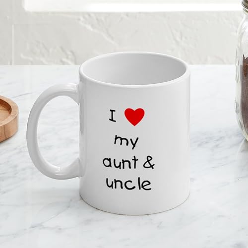 Taza de cerámica CaféPress I Love My Aunt & Uncle 11 oz miniatura 3