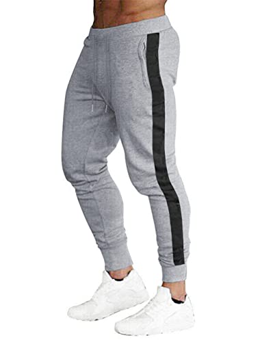 CALÇA DE MOLETOM MASCULINO KONOA SLIM JOGGER LISTRA (as2, alpha, m, regular, regular, Cinza Claro)