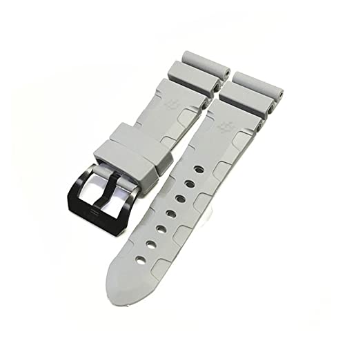 Bracelet montre 24mm silicone noir homme compatible accessoires montre 26mm