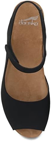 Dansko Marcy Slip-On Wedge Sandal for Women – Comfortable Wedge Shoes with Arch Support –Adjustable Hook & Loop Strap – Lightweight Rubber Outsole Black Sandals 8.5-9 M US | Image 1