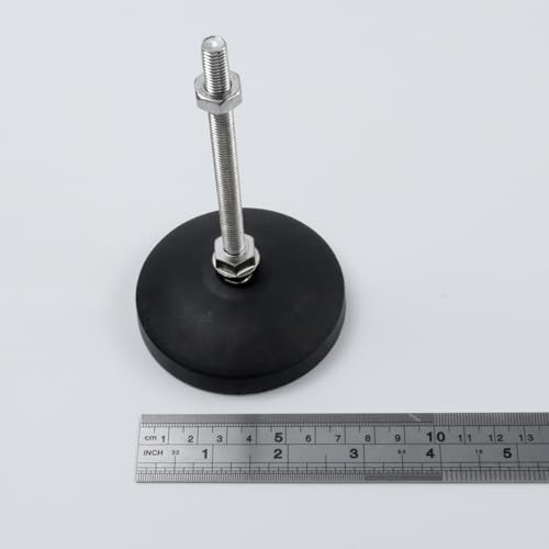 Image of M8x100mm Leveling Feet, 5.2 Inch Height & 880 lb Capacity, Heavy Duty Adjustable Swivel Furniture Glides, Threaded Rubber Feet Levelers for Table, Shelves, Workbench, Cabinet, Machine, 4Pcs