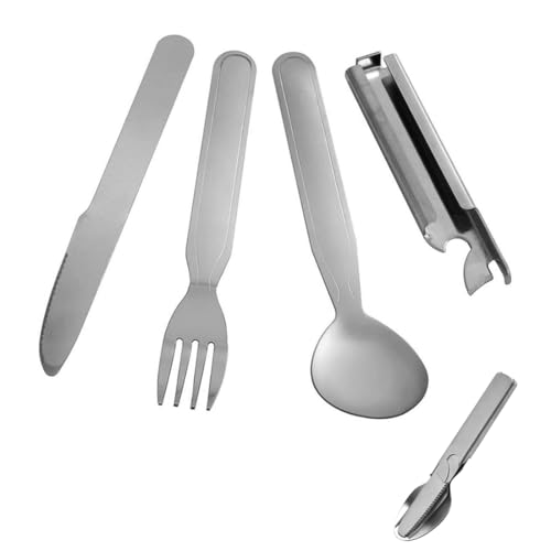 KYLOS Klassisches Bundeswehr Edelstahl Besteck 4-Teilig Campingbesteck Als Essbesteck Set Zum Camping Besteckset Outdoor Besteck KYLOS Klassisches Bundeswehr Edelstahl Besteck 4-Teilig Campingbesteck Als Essbesteck Set Zum Camping Besteckset Outdoor Besteck