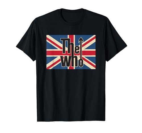 Image of The Who Official Union Jack Flag Logo T-Shirt T-Shirt, Men, Black, X-Large