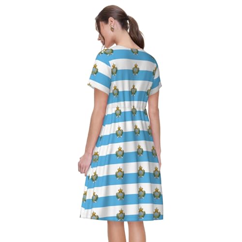 Robe d'été Saint-Marin anti-transpiration manches courtes légères pour femme