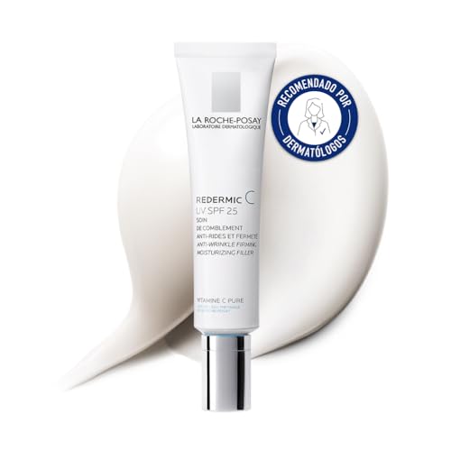 La Roche Posay Tratamiento Anti-arrugas, Fotoprotección SPF25, Reafirmante e Iluminador, Cuidado Dermatológico Antioxidante de Día, Fórmula con Vitamina C Pura, Redermic C, 40 ml