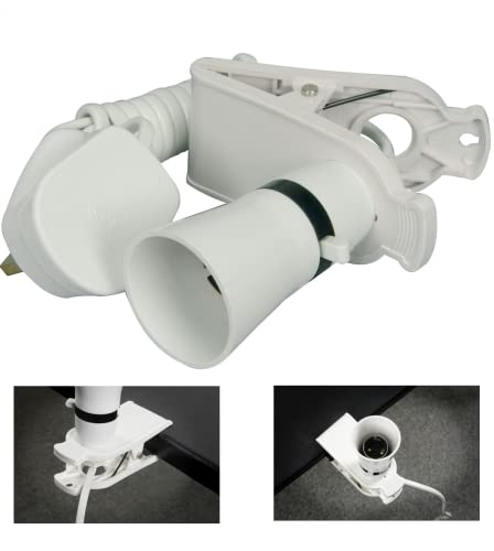 K M Electronics Switched Clip ON Work Light Portable Reading LAMP Bulb Holder 2M Cable