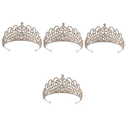 Couronne mariage doré blanc VICASKY : lot de 4 diadèmes de mariée confortables