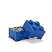 LEGO Storage Brick 4 Knobs Blue - Stackable Plastic Storage Box with Lid for Kids and Adults Ideal Desk Organizer and Toy Box - 5.6L Capacity