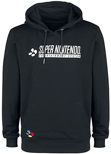 Nintendo SNES - Super Entertainment System - Controller Hombre Sudadera con Capucha Negro L