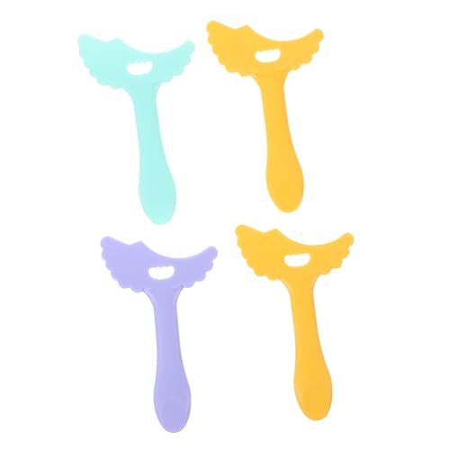 Ipetboom 4 Piezas Delineador de ojos herramienta de aplicador transatlántico latigazo Marrón herramienta de máscara de pestañas plantillas de sombra de ojos gel de sílice Color Aleatorio