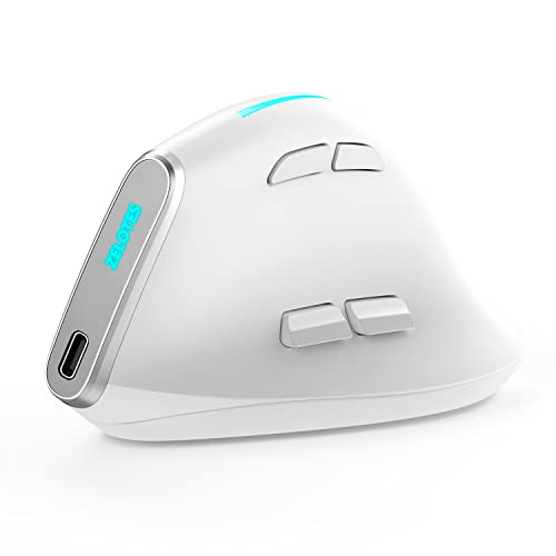 Ratón inalámbrico recargable con 8 botones programables y luces de colores en blanco 5