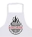 Fartuch do grillowania, spersonalizowany | Grillmaster | Fartuch do grillowania z wybranym imieniem BBQ Grillowanie Uni, biały, jeden rozmiar