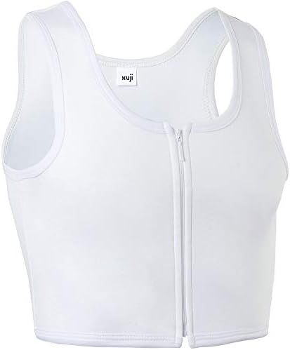 XUJI FTM Trans Zip Up Elastic Chest Binder Breathable Bamboo Slim Fit Tank Top