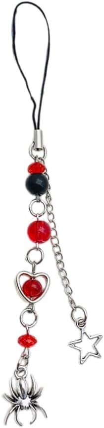 Spiderweb Pendant Phone Chain Charm Fashionable Beaded Keychain Pendant Phone Lanyard for Backpack Phone and Wal